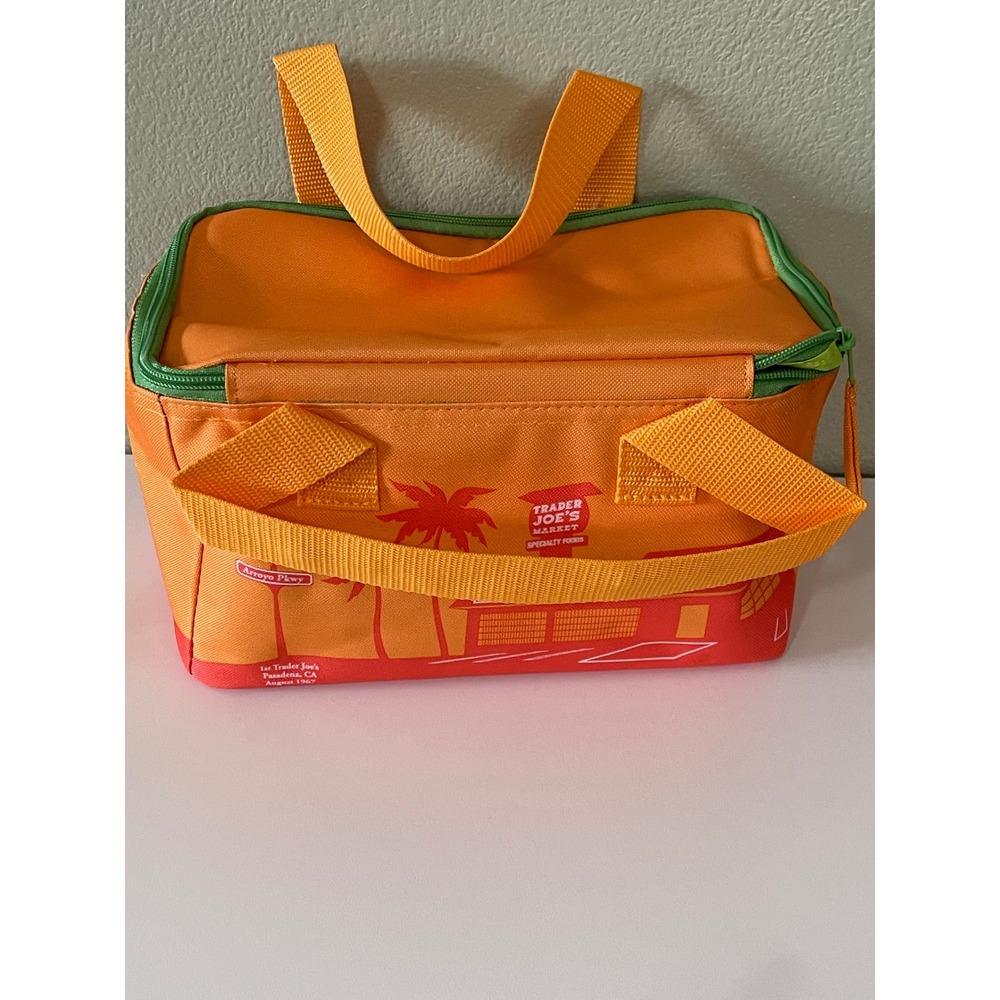 Trader Joe's Insulated Mini Lunch Bag Orange Green Palm Tree Collection 2026 - Picture 5 of 12